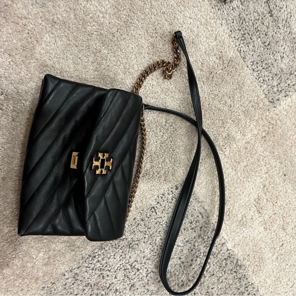 NWOT Tory Burch Kira Chevron Chain Wallet Black Crossbody Purse with Chain Strap - Picture 11 of 13